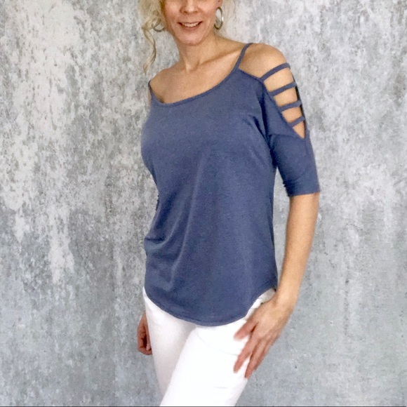 Heathered blue cut out top - Picture 6 of 7